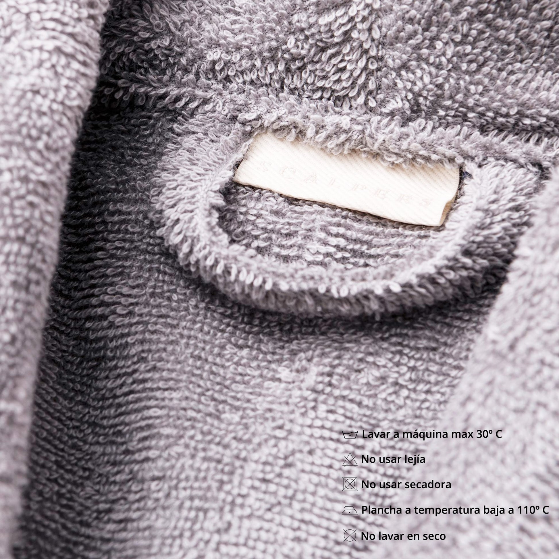 Albornoz S/m 100% Algodón 360gsm Gris Scalpers Home_4