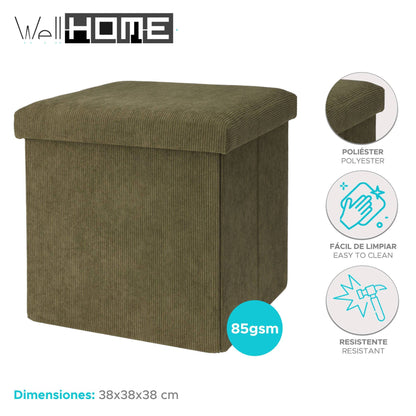 Well Home - Pack 2 Taburetes Ordenación Verde Oscuro_1