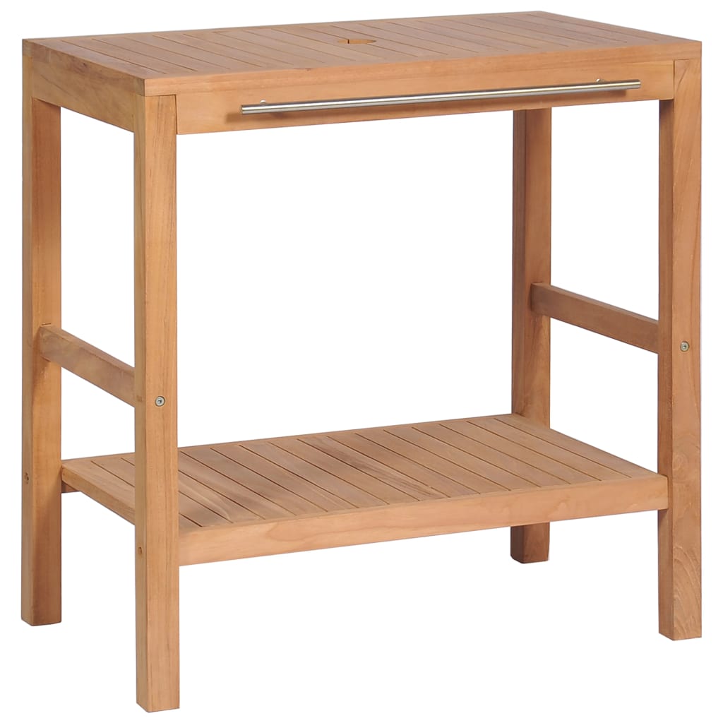 Mueble De Lavabo Tocador Madera Teca Maciza 74x45x75 Cm_1
