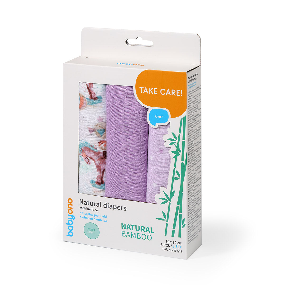 Pack 3 Muselinas Bambú Organico 70x70 Cm Lila_4