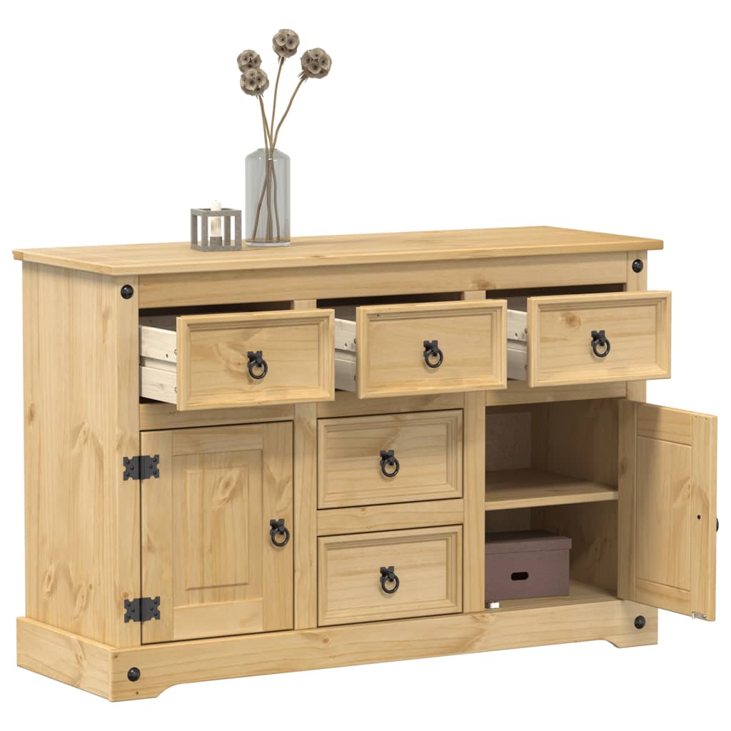 Aparador Corona Madera Maciza De Pino 115x40x76 Cm / Vetonek_3