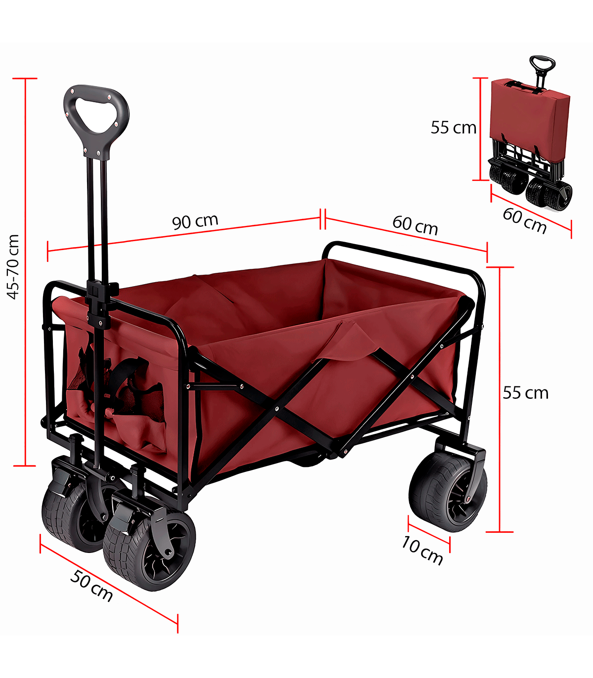 Carro Plegable Playa Y Camping (4 Ruedas - 120 Kg)_1