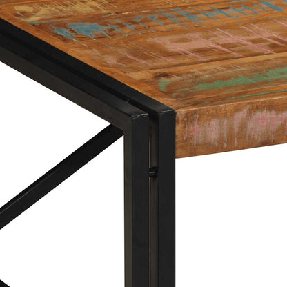 Mesa De Centro Multicolor 100x100x35 Cm Madera Maciza Reciclada_3