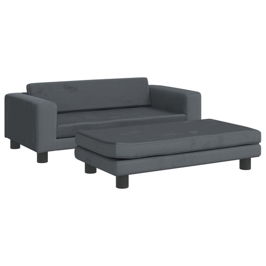 Cama De Perros Con Extensión Terciopelo Gris Oscuro 100x50x30cm / Vetonek_0