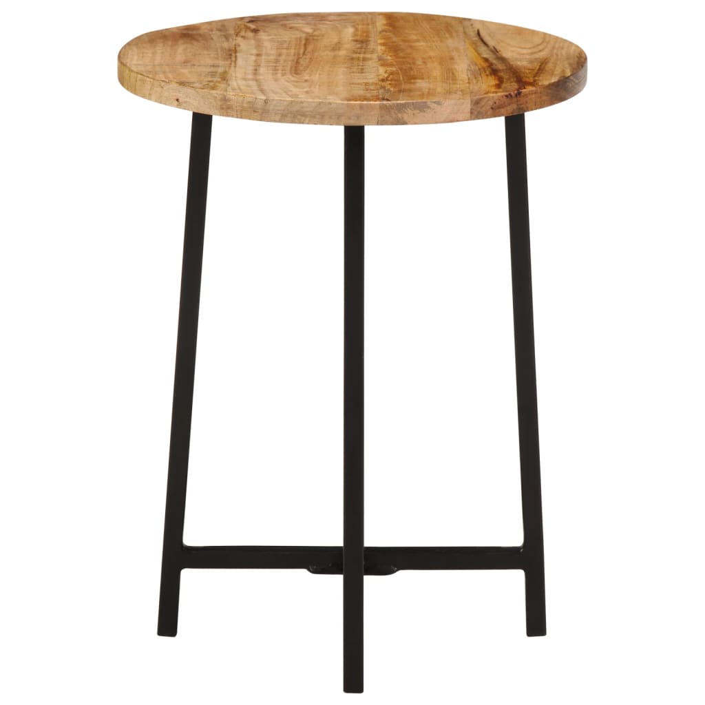 Mesa De Centro Hierro Y Madera Maciza De Mango 35x35x45 Cm_1