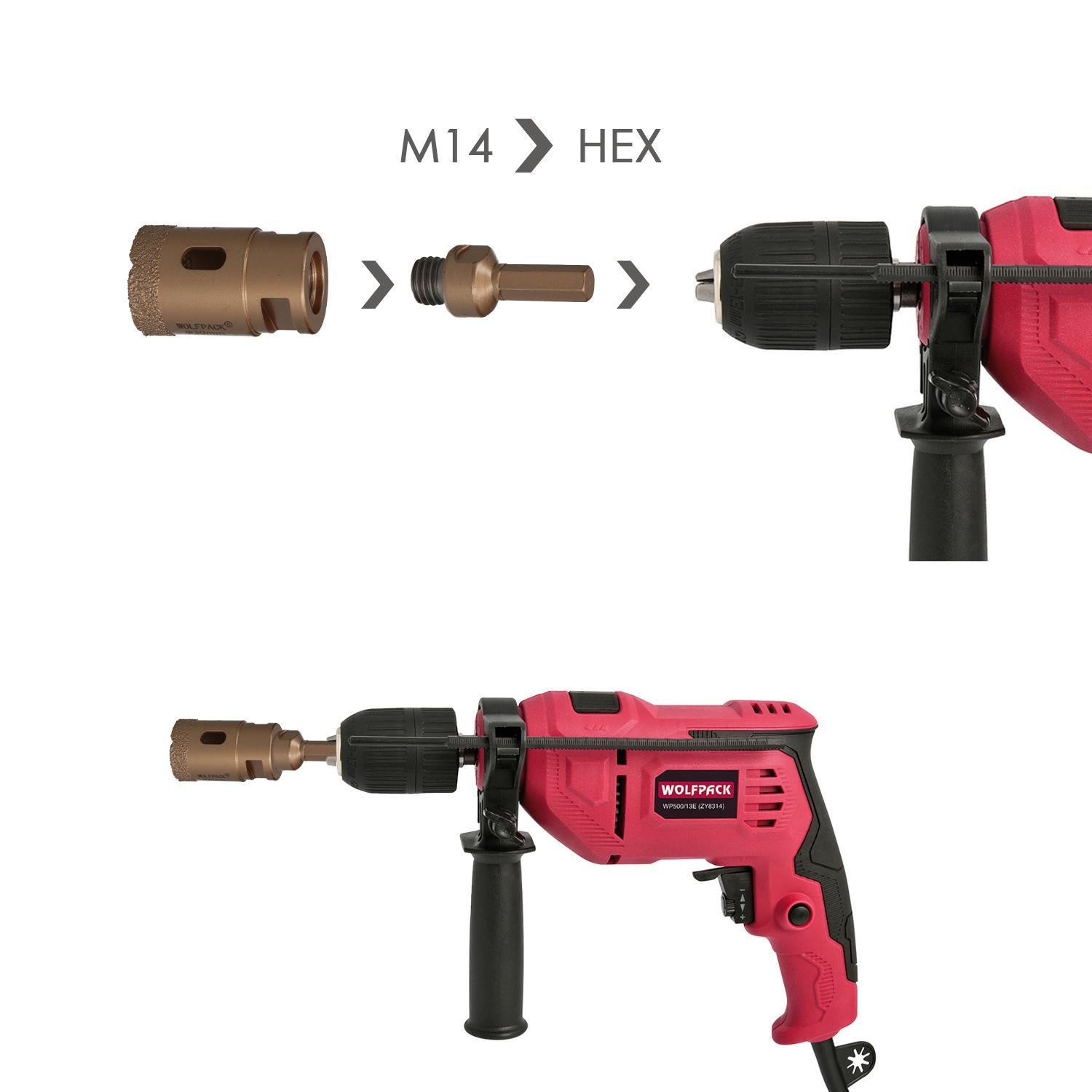 Adaptador M14 A Espiga Taladro, Adaptador Amoladora A Taladro_1