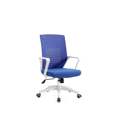Silla Despacho De Diseño Moderno Giratoria Elevable Acabado Azul/blanco 92-105 Cm(alto)58 Cm(ancho)50 Cm(largo)_0