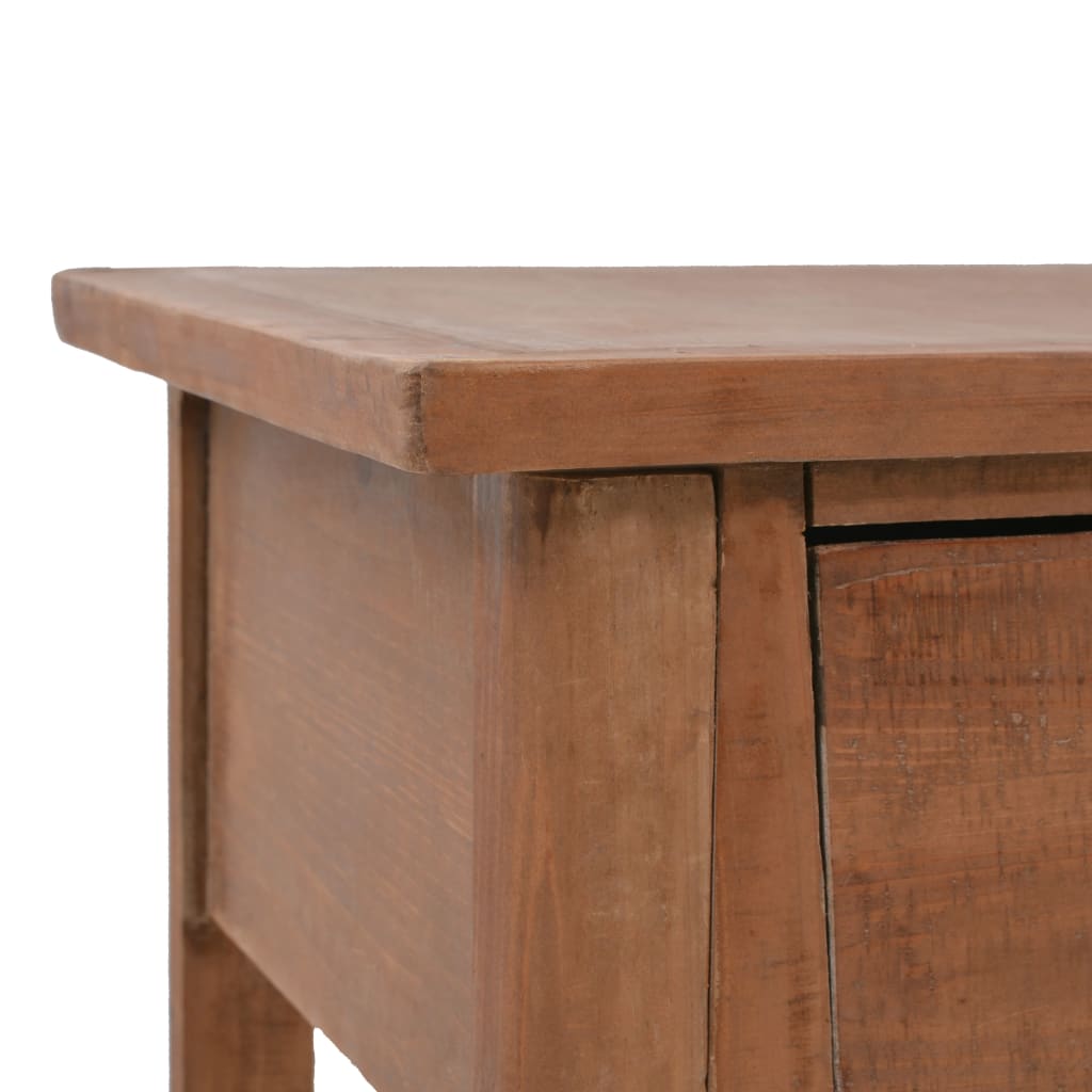 Mesa Consola De Madera De Abeto Maciza Marrón 126x40x77,5 Cm_4