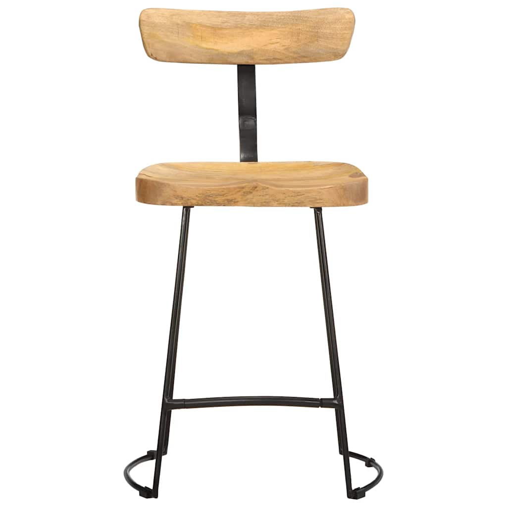 Taburetes De Barra 2 Uds Madera Maciza De Mango 49x43x79 Cm_0