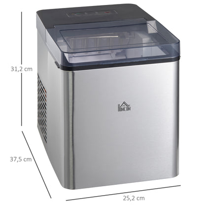 Homcom Máquina De Hielo 15 Kg/24h 9 Cubitos De Hielo En 6-12 Minutos Negro_2