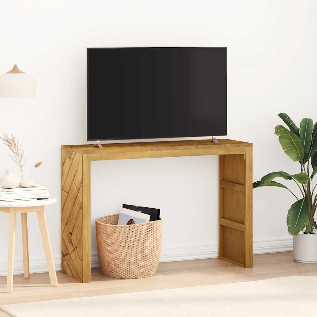 Mesa Consola Madera Maciza De Teca 110x35x75 Cm_1