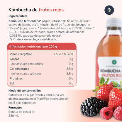 Kombucha ECO Frutos rojos Planeta Huerto 330 ml
