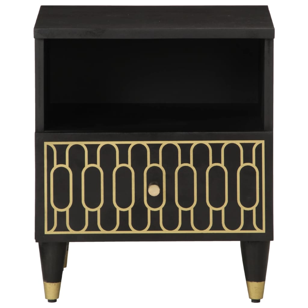Mesita De Noche De Madera Maciza De Mango 40x33x46 Cm_1