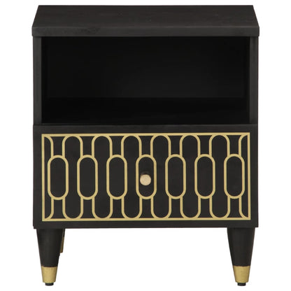 Mesita De Noche De Madera Maciza De Mango 40x33x46 Cm_1