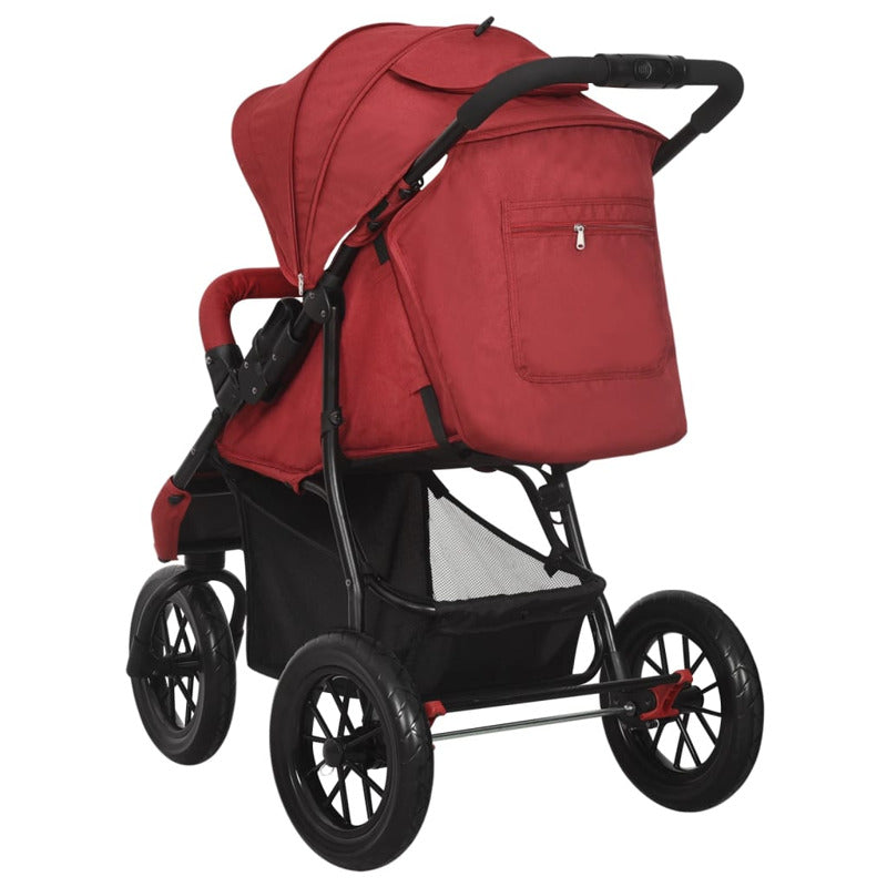 Vidaxl Cochecito De Bebé De Acero Rojo_5