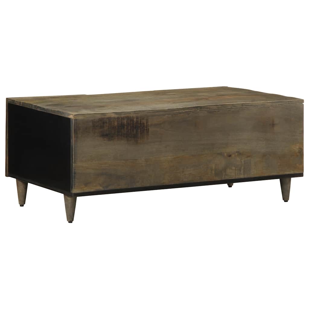 Mesa De Centro Madera Maciza De Mango Gris Claro 100x54x40 Cm_3