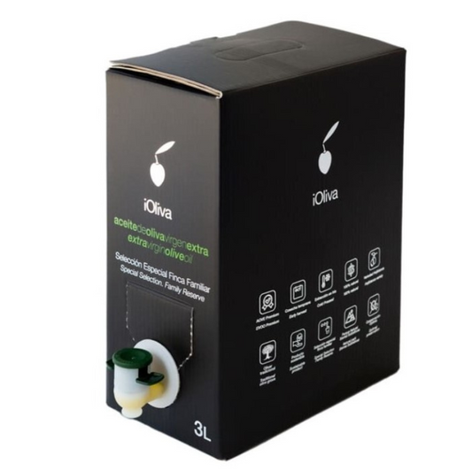 iOliva | Aceite De Oliva Virgen Extra |  Variedad Hojiblanca | Olivar Tradicional | Bag In Box 3 L con Aceitera_0