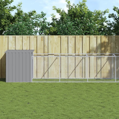 Vidaxl Caseta Perros Corral Acero Galvanizado Gris Claro 110x813x110cm_1