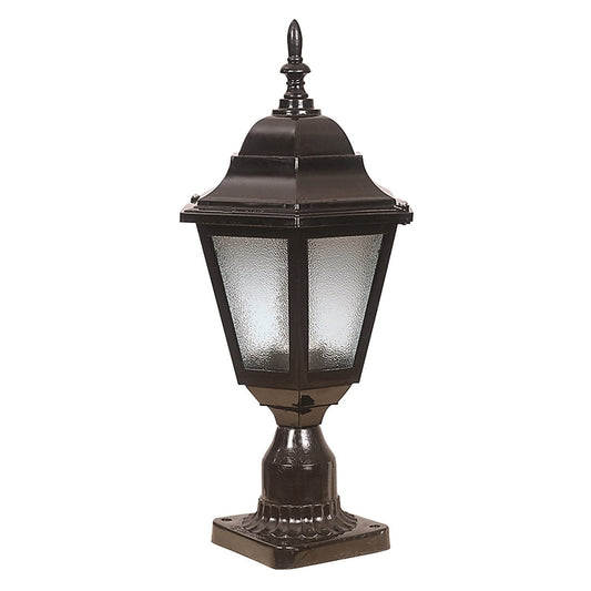 Aplique De Pared Para Exterior, Abs , Negro, 23x23x47, Casquillo E 27 Max 60 W_0