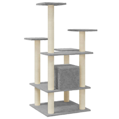 Vidaxl Rascador Para Gatos Con Postes De Sisal Gris Claro 110 Cm_5