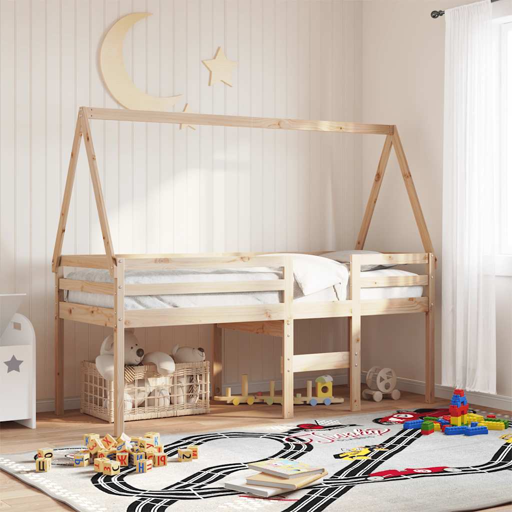 Techo De Cama Infantil Madera Maciza Pino 209x85,5x88 Cm_1