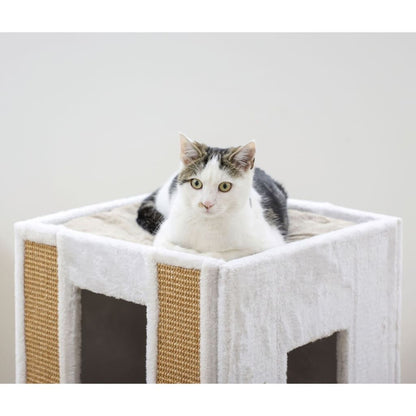 Kerbl Rascador Gatos Forma De Cubo Galina Blanco Y Marrón 40x40x78cm_3