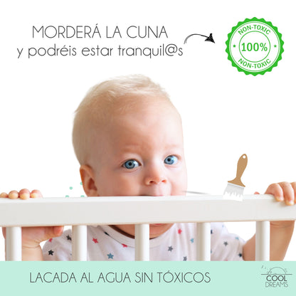 Cuna De Bebe Convertible En Cama Koala Con Kit Colecho Y Kit Barandillas_4