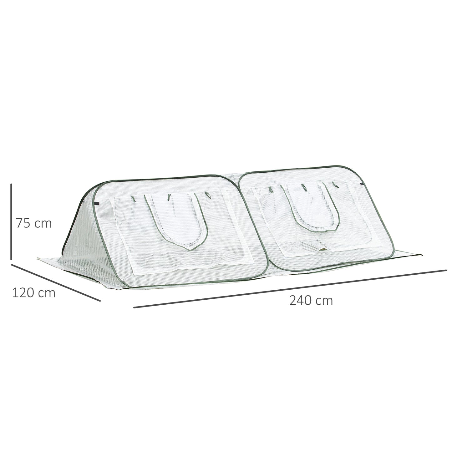 Outsunny Mini Invernadero Jardín Pop Up 240x120x75 Cm Con 4 Puertas Enrollables_2