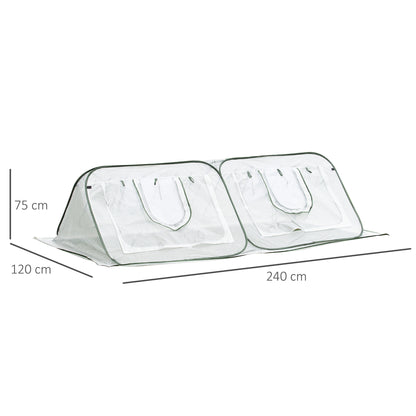 Outsunny Mini Invernadero Jardín Pop Up 240x120x75 Cm Con 4 Puertas Enrollables_2