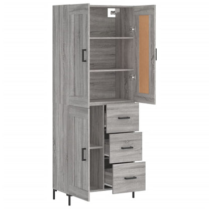 Aparador Alto Madera Contrachapada Gris Sonoma 69,5x34x180 Cm_3