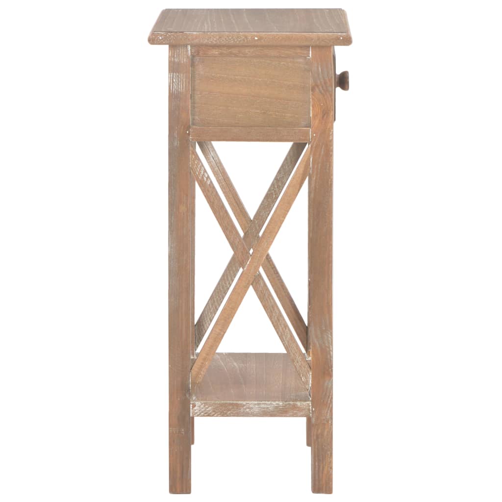 Mesa Auxiliar De Madera Marrón 27x27x65,5 Cm_2
