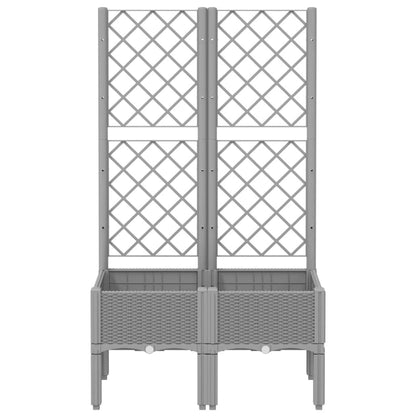 Jardinera Con Enrejado Pp Gris Claro 80x40x142 Cm_2