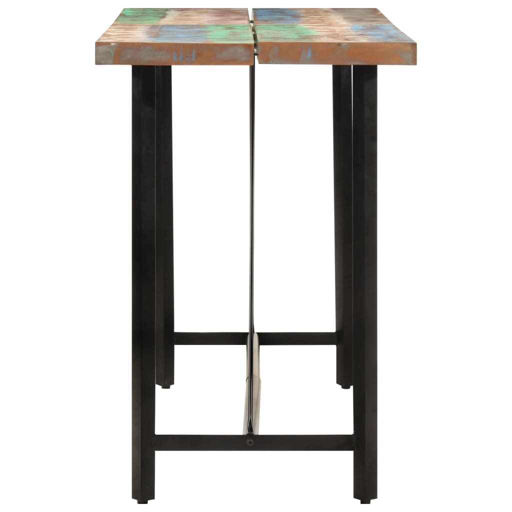 Mesa Alta De Hierro Y Madera Maciza Reciclada 150x70x107 Cm_1