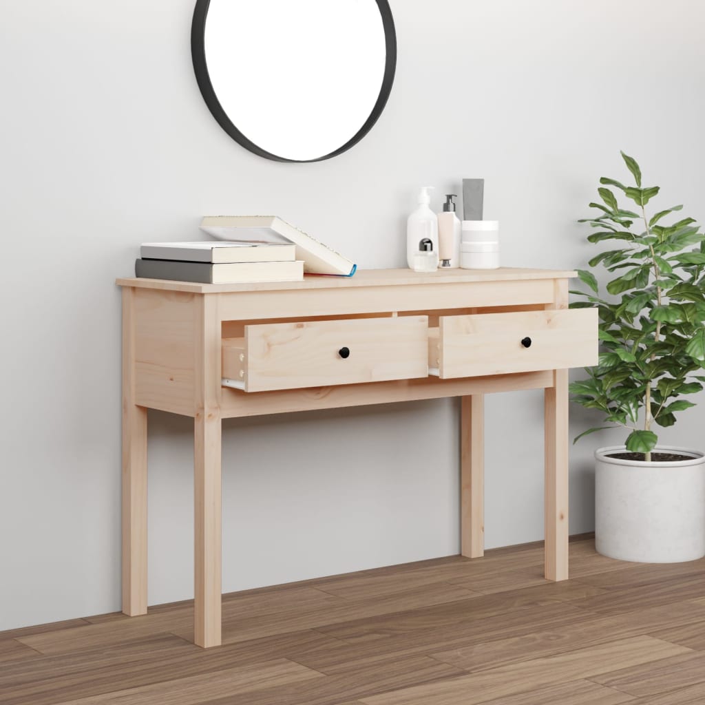 Mesa Consola Madera Maciza De Pino 100x35x75 Cm_1