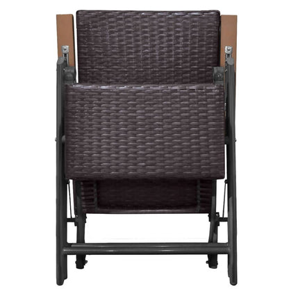 Tumbona Reclinable Ratán Sintético Marrón / Vetonek_4