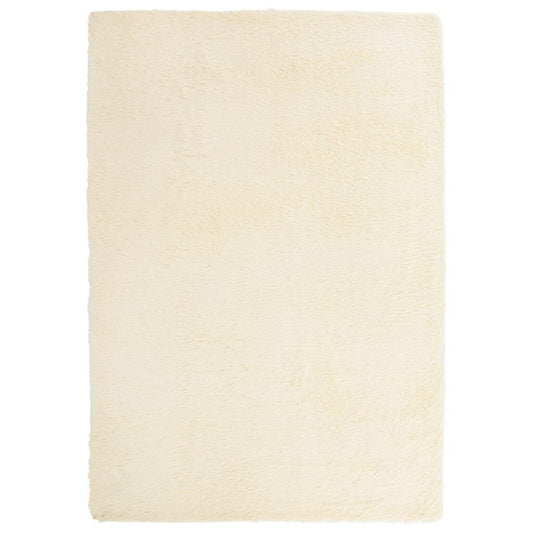 Vidaxl Alfombra Peluda De Pelo Largo Navarra Crema 160x230cm Poliéster_0