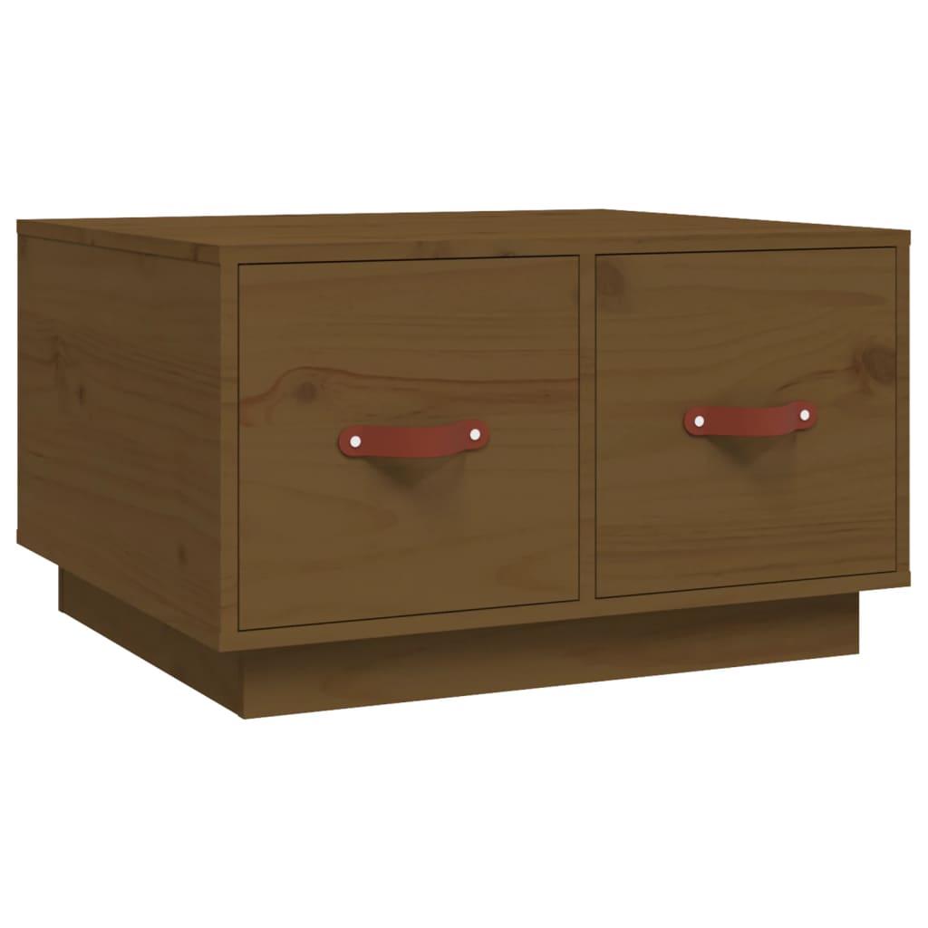 Mesa De Centro Madera Maciza De Pino Marrón Miel 60x53x35 Cm_0