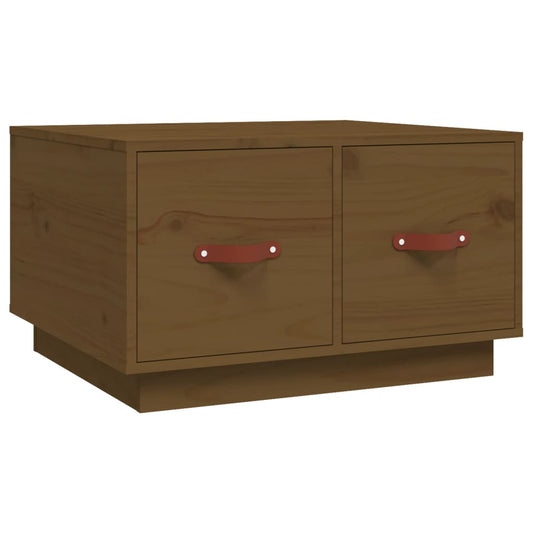 Mesa De Centro Madera Maciza De Pino Marrón Miel 60x53x35 Cm_0