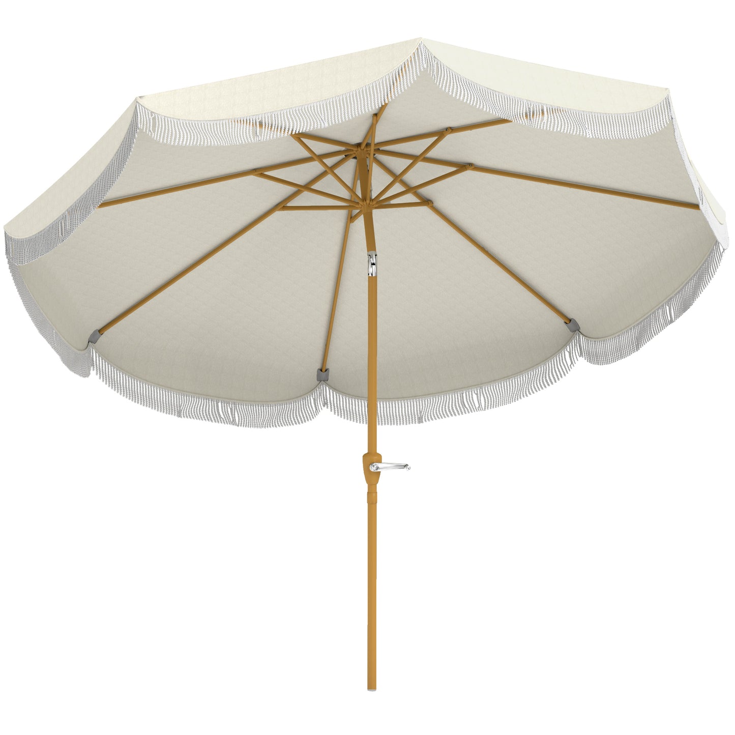Outsunny Sombrilla Terraza Exterior Ø269 Cm Con Ángulo Ajustable Beige_0
