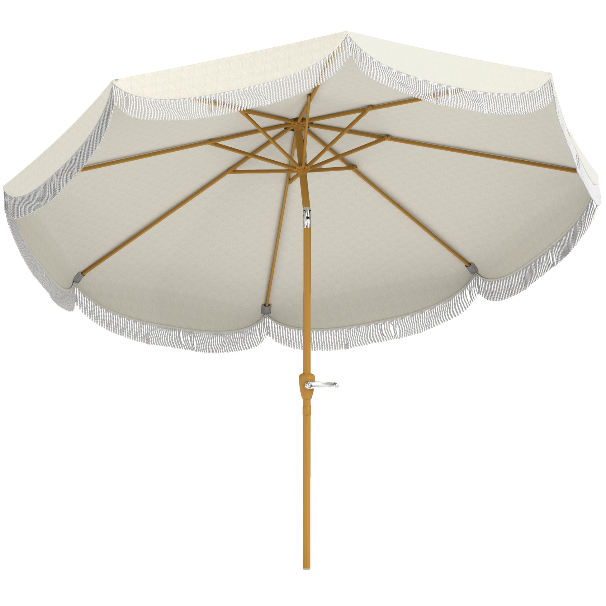 Outsunny Sombrilla Terraza Exterior Ø269 Cm Con Ángulo Ajustable Beige_0