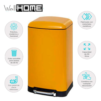 Wellhome Cubo Metal 30l Naranja Ariane Transparente_1