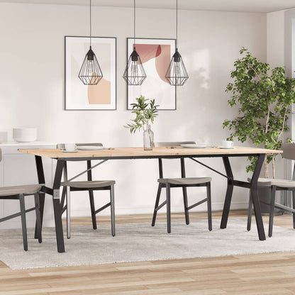 Mesa De Comedor Marco Y Madera Maciza Pino Y Acero 200x100x75cm_1