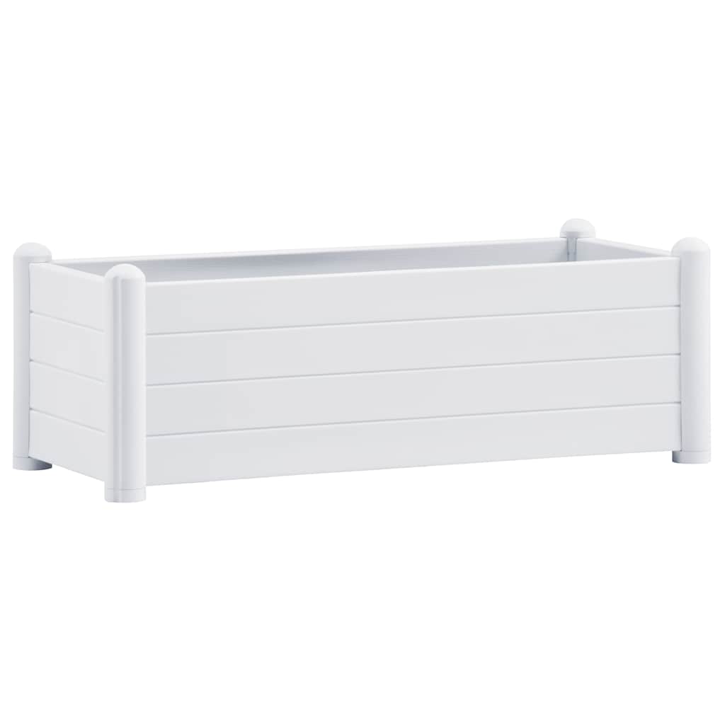 Arriate Elevado De Jardín Pp Blanco 100x43x35 Cm_0