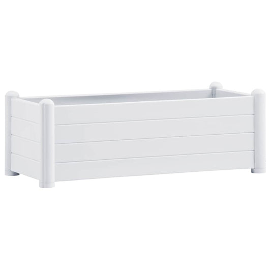 Arriate Elevado De Jardín Pp Blanco 100x43x35 Cm_0