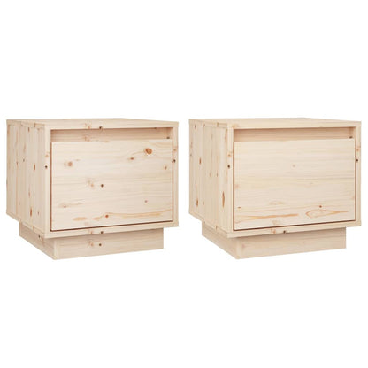 Mesitas De Noche 2 Uds Madera Maciza De Pino 35x34x32 Cm_0
