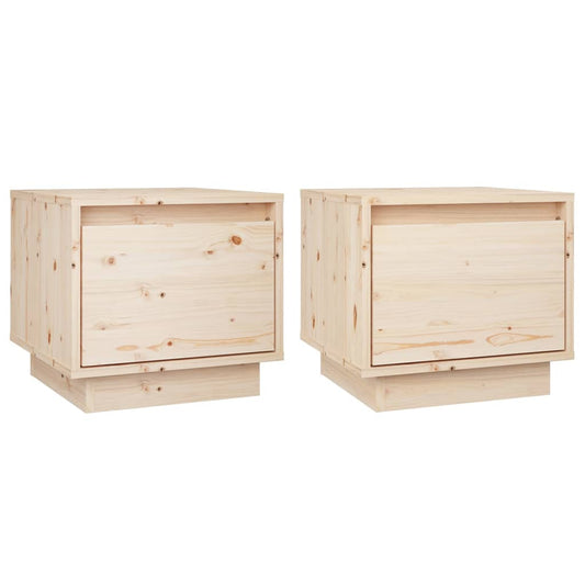 Mesitas De Noche 2 Uds Madera Maciza De Pino 35x34x32 Cm_0