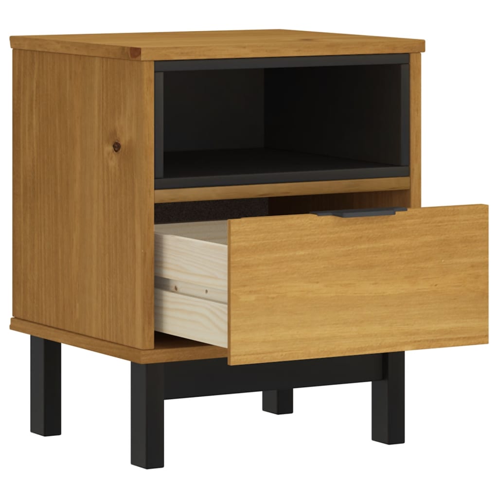 Mesita De Noche Flam Madera Maciza De Pino 40x35x50 Cm_2