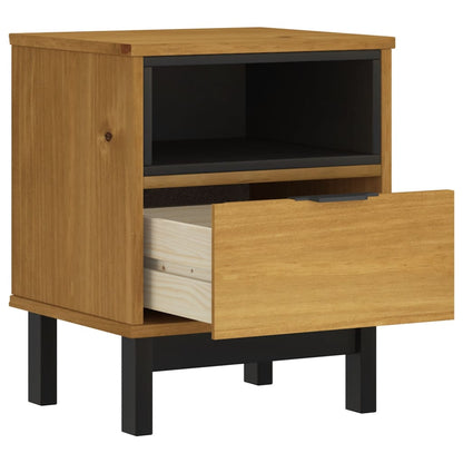 Mesita De Noche Flam Madera Maciza De Pino 40x35x50 Cm_2