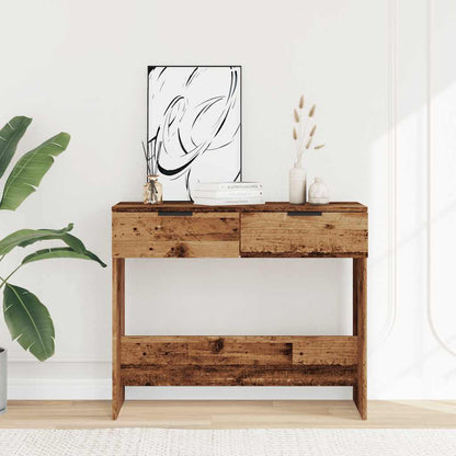 Mesa Consola Madera Contrachapada Envejecida 90x36x75 Cm_1