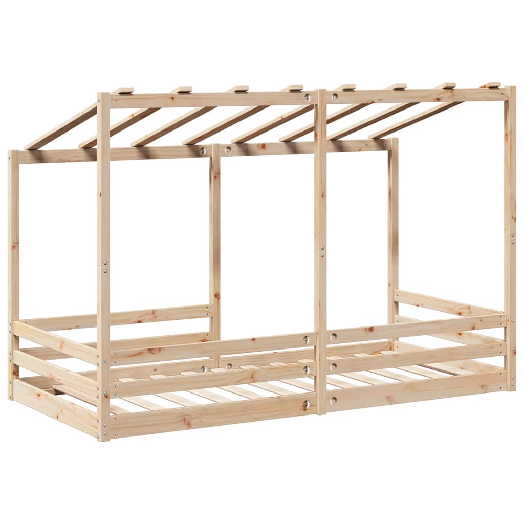 Cama Infantil Con Techo Madera Maciza Pino 100x200 Cm_5